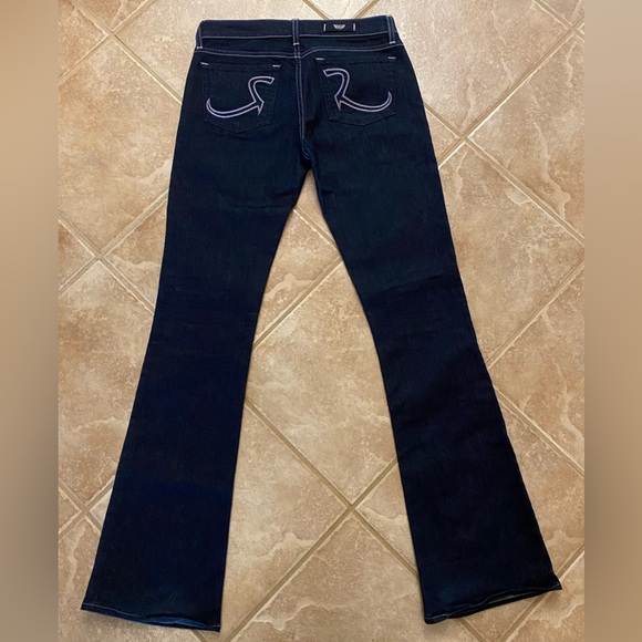 Rock & Republic Women’s Jeans Bootcut Stretch Flare Dark Blue Wash Sz 27 on tag - Picture 2 of 11